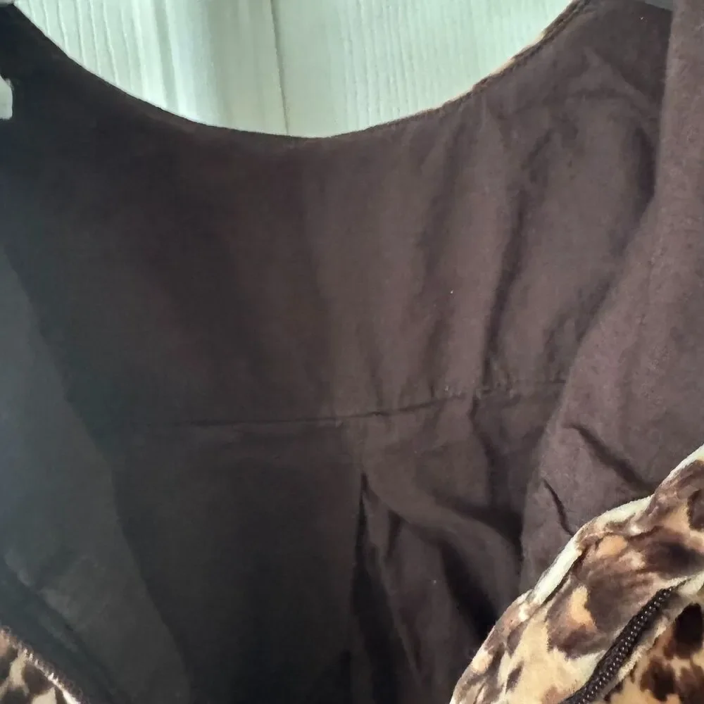 Baby Gap Toddler Girls‎ Leopard Velvet Dress 4 Years Sleeveless Jumper Pockets